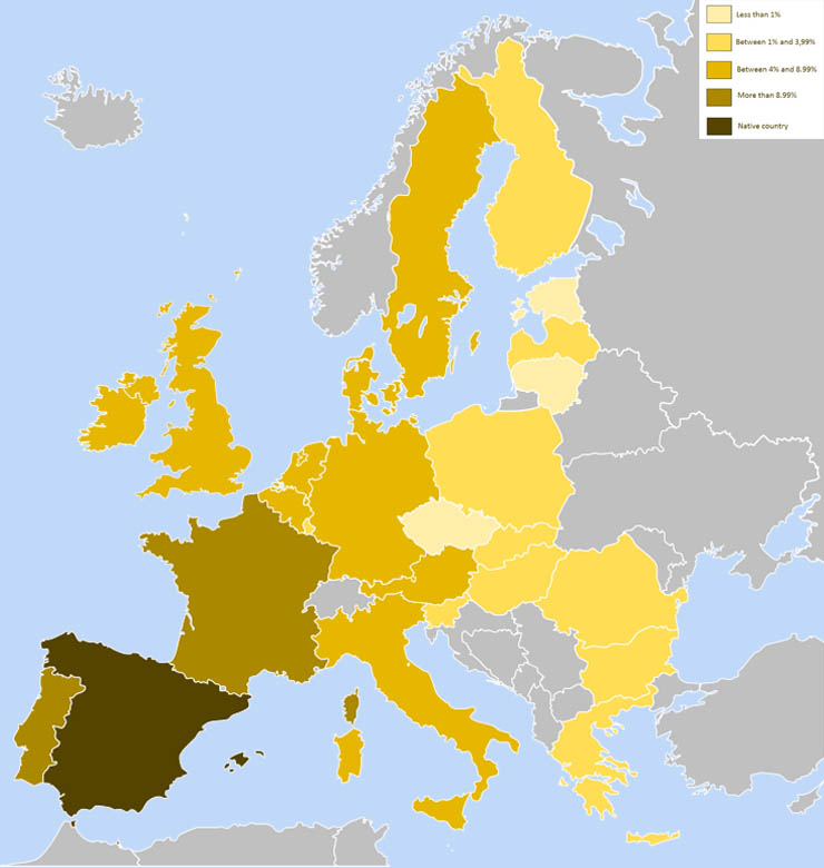 countries in europe that speak spanish