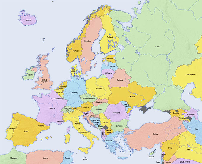 english-speaking countries in europe