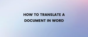how to translate a document in word
